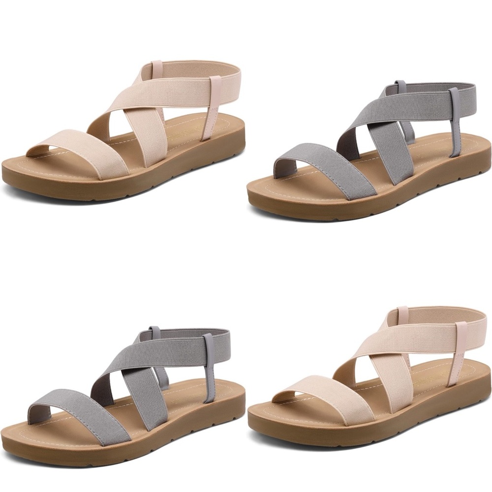 Dream Pairs Beige and Gray Sandals Bundle Size 10